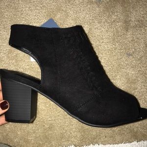 Black peep toe booties